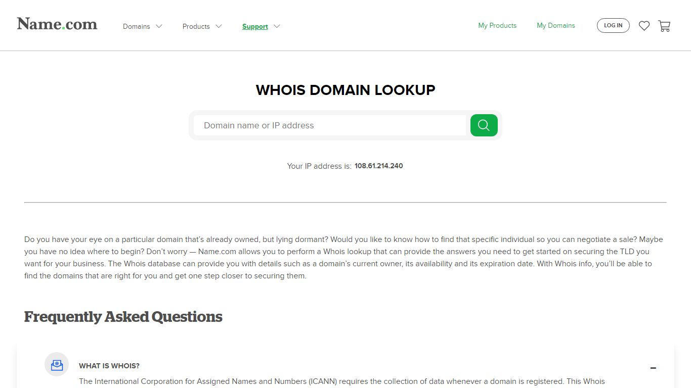 Whois Lookup - Search Whois for Domain Availability & Info